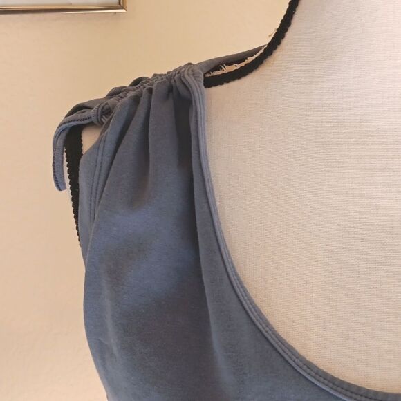 American Eagle Outfitters Blue Crop Tie Front Tank Top - Picture 2 of 10